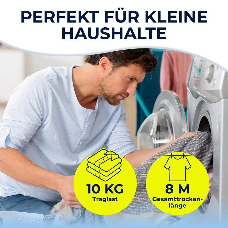EASYmaxx Teleskop-Wäscheständer 800 - auszieh- & klappbar - 8 m Trockenlänge