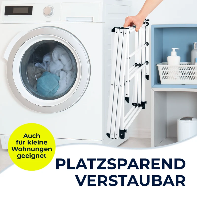 EASYmaxx Teleskop-Wäscheständer 800 - auszieh- & klappbar - 8 m Trockenlänge