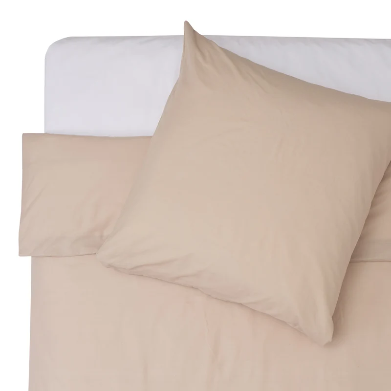 LUMALAND Premium Bettwäsche Everyday - Ganzjahres Bettbezug 155x200 cm & Kissenbezug 80x80 cm - Beige