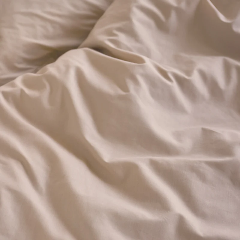 LUMALAND Premium Bettwäsche Everyday - Ganzjahres Bettbezug 155x200 cm & Kissenbezug 80x80 cm - Beige