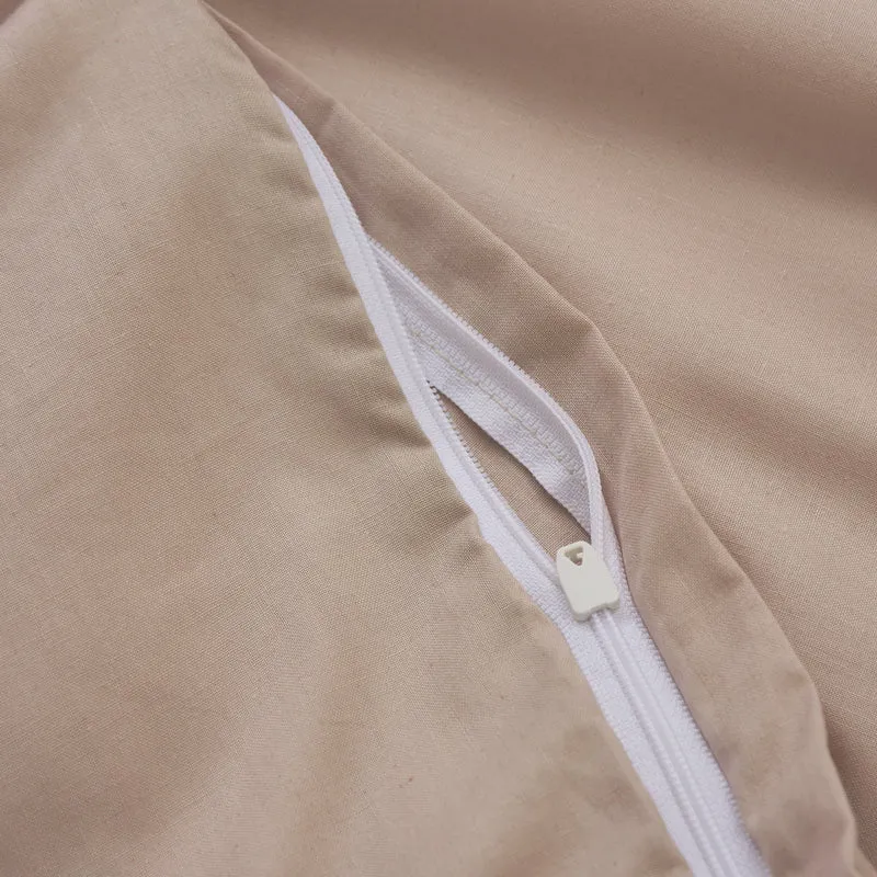 LUMALAND Premium Bettwäsche Everyday - Ganzjahres Bettbezug 155x200 cm & Kissenbezug 80x80 cm - Beige