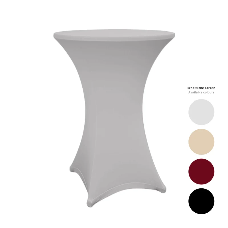 LUMALAND Stehtischhusse - Tisch Bezug - Husse - Ø 70-75 cm - Silbergrau - 5er-Set