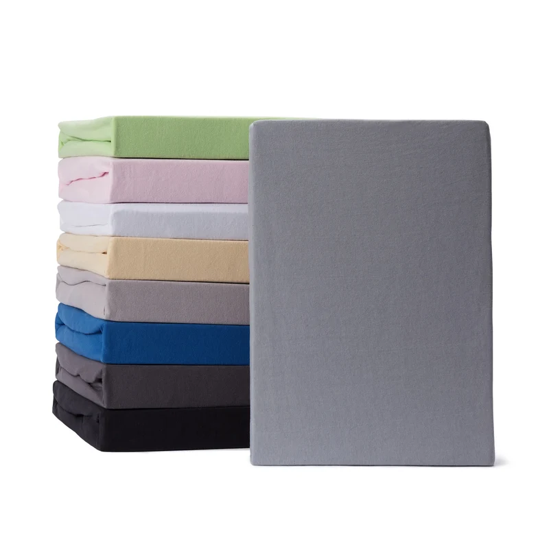 LUMALAND Comfort Jersey Spannbettlaken - 160 g/m² 100% Baumwolle - 180 x 200 cm - 200 x 200 cm - Frostgrau