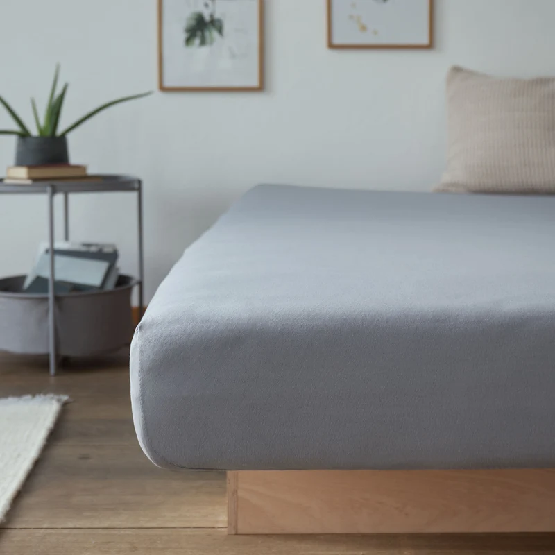 LUMALAND Comfort Jersey Spannbettlaken - 160 g/m² 100% Baumwolle - 180 x 200 cm - 200 x 200 cm - Frostgrau