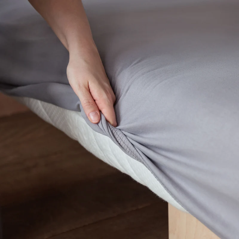 LUMALAND Comfort Jersey Spannbettlaken - 160 g/m² 100% Baumwolle - 180 x 200 cm - 200 x 200 cm - Frostgrau
