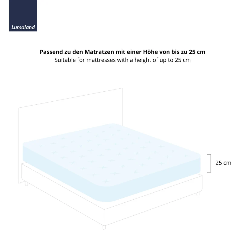 LUMALAND Comfort Jersey Spannbettlaken - 160 g/m² 100% Baumwolle - 180 x 200 cm - 200 x 200 cm - Frostgrau