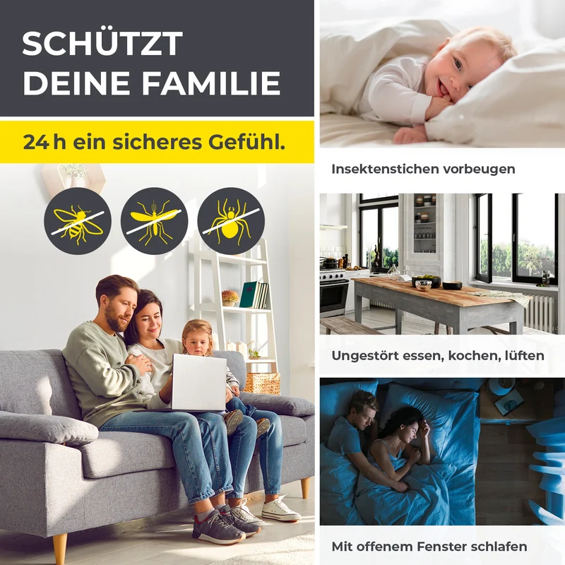 EASYmaxx Insect Protect Insektenschutzgitter mit Magnet - Fenster bis 110x130cm