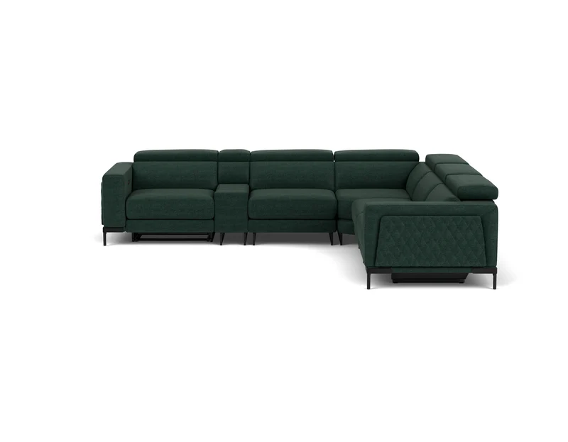 5.5 Seater Corner with End Electric Recliners, Console and Drawer