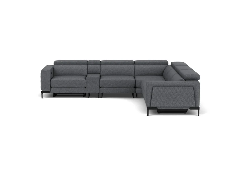 5.5 Seater Corner with End Electric Recliners, Console and Drawer