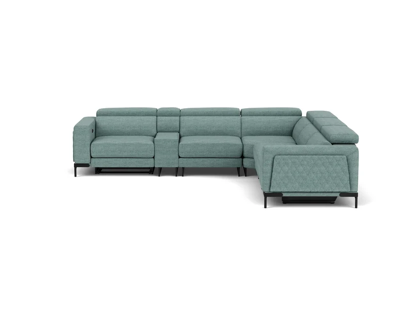5.5 Seater Corner with End Electric Recliners, Console and Drawer