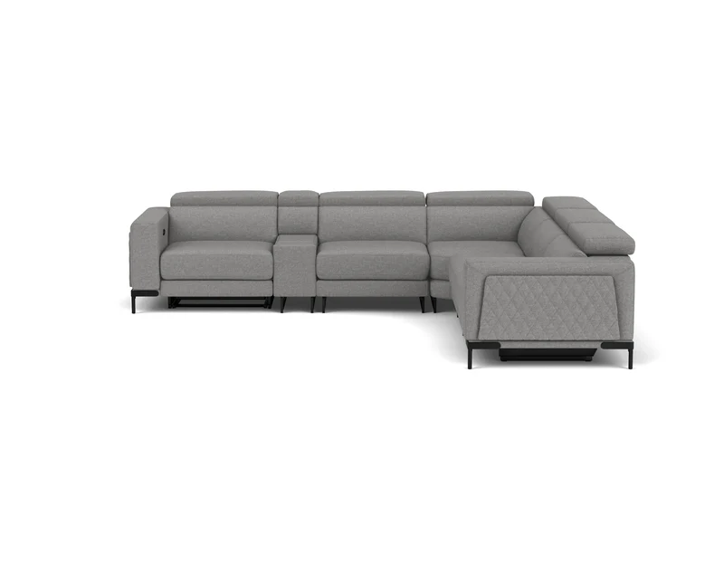 5.5 Seater Corner with End Electric Recliners, Console and Drawer