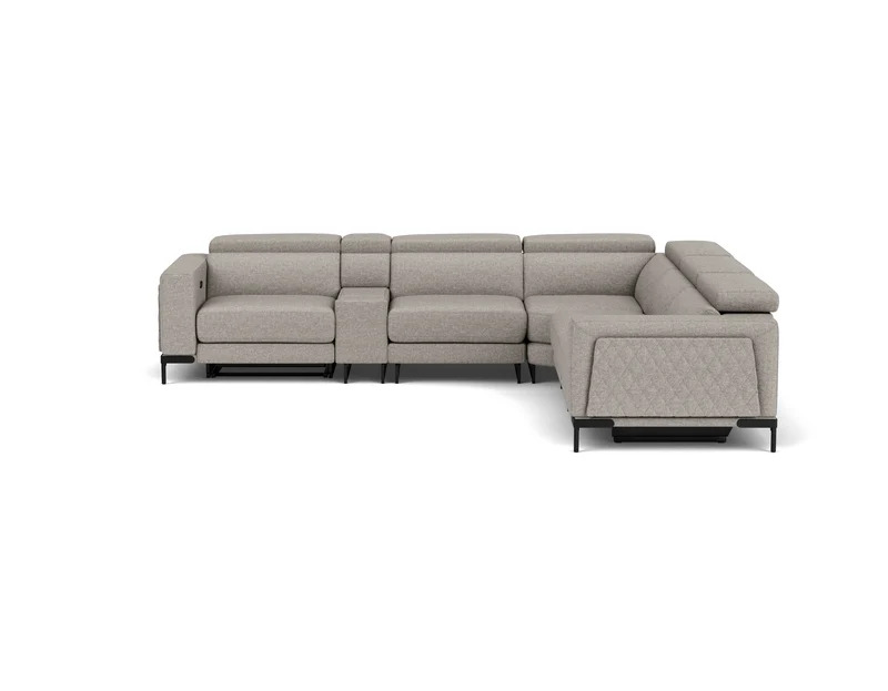 5.5 Seater Corner with End Electric Recliners, Console and Drawer