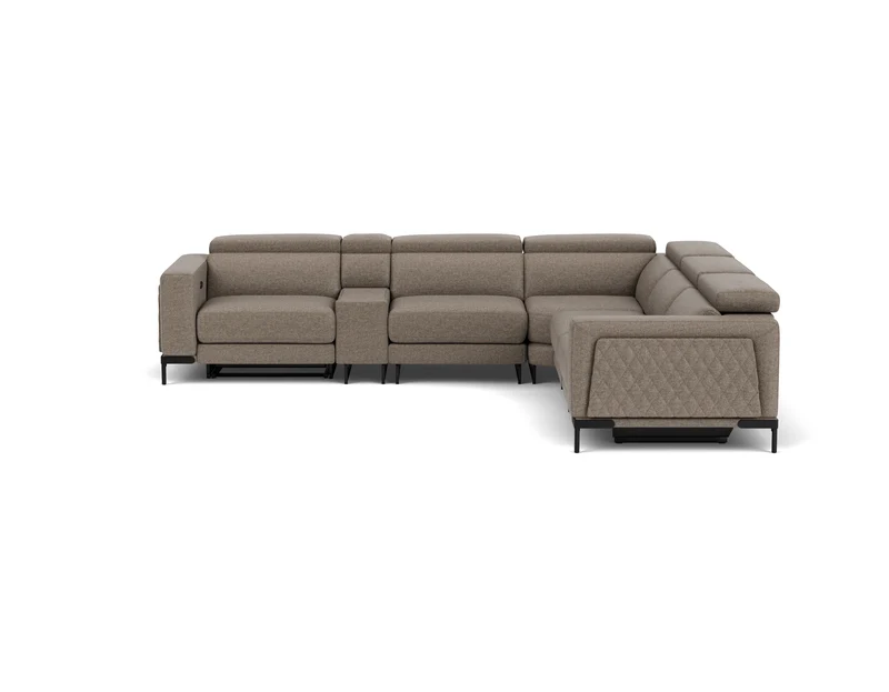 5.5 Seater Corner with End Electric Recliners, Console and Drawer