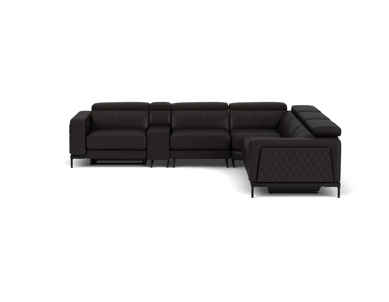 5.5 Seater Corner with End Electric Recliners, Console and Drawer