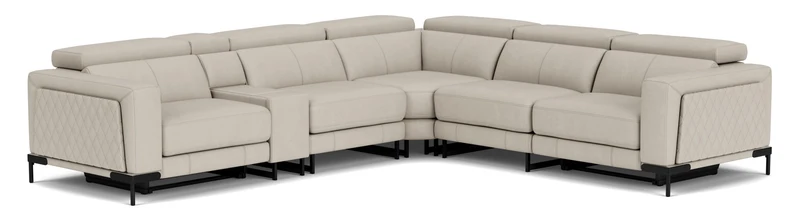 5.5 Seater Corner with End Electric Recliners, Console and Drawer