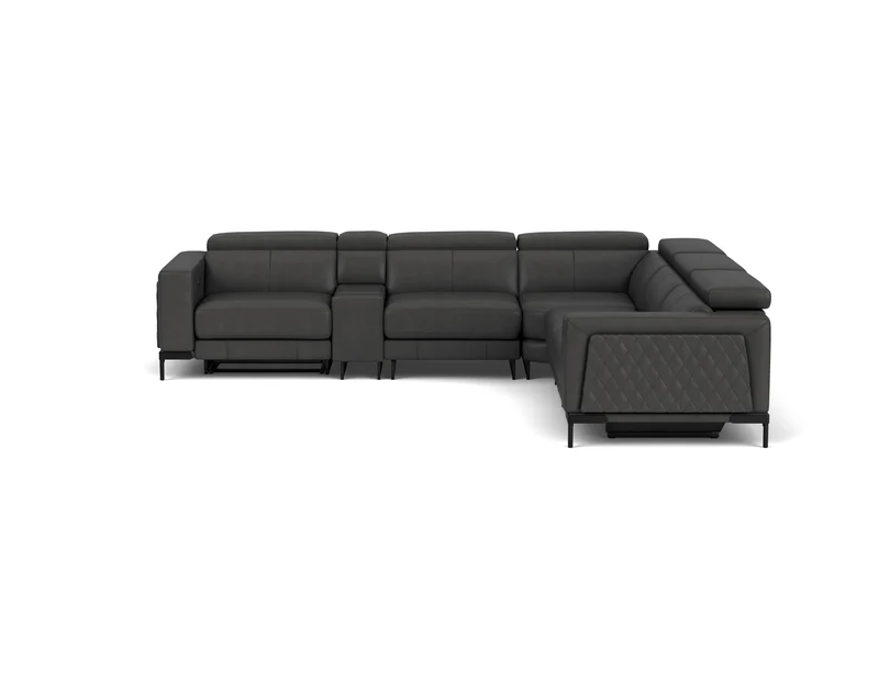 5.5 Seater Corner with End Electric Recliners, Console and Drawer