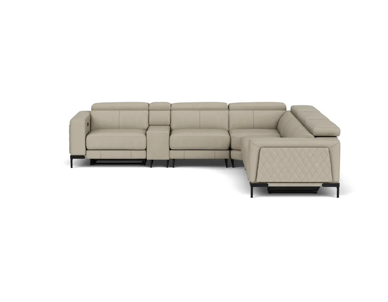 5.5 Seater Corner with End Electric Recliners, Console and Drawer