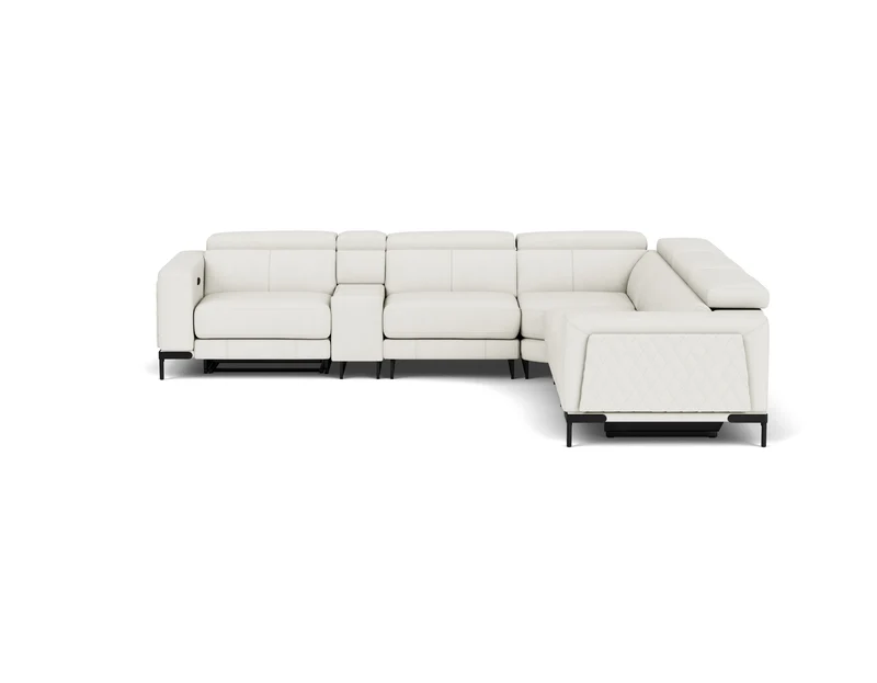 5.5 Seater Corner with End Electric Recliners, Console and Drawer
