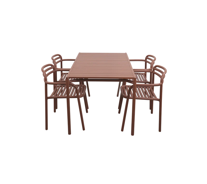 Bliss dining table rect. incl. 4 Bliss armchairs