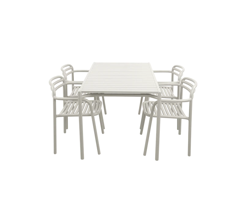 Bliss dining table rect. incl. 4 Bliss armchairs