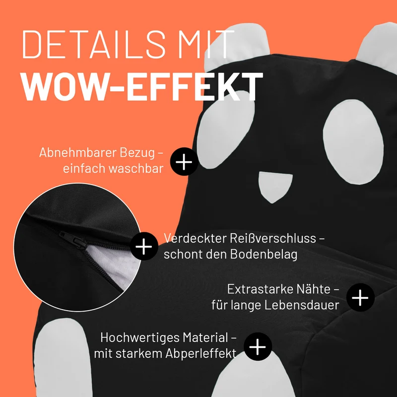 Kindersitzsack Panda
