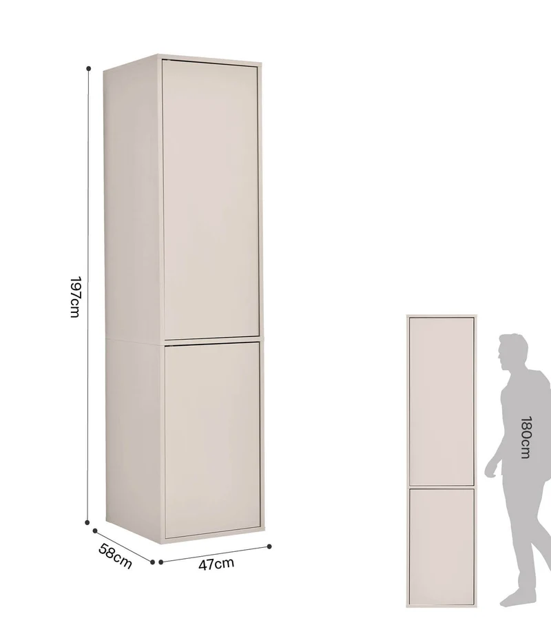 Kleiderschrank in Kaschmir-Beige 'Robe'