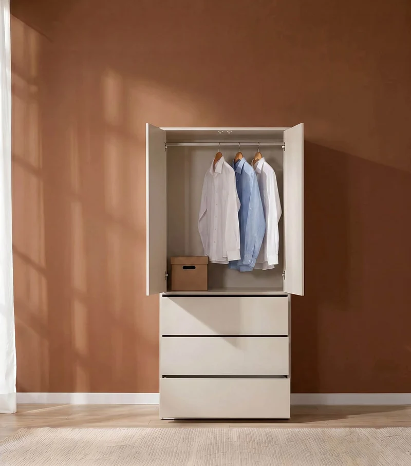 Kleiderschrank in Kaschmir-Beige 'Robe'
