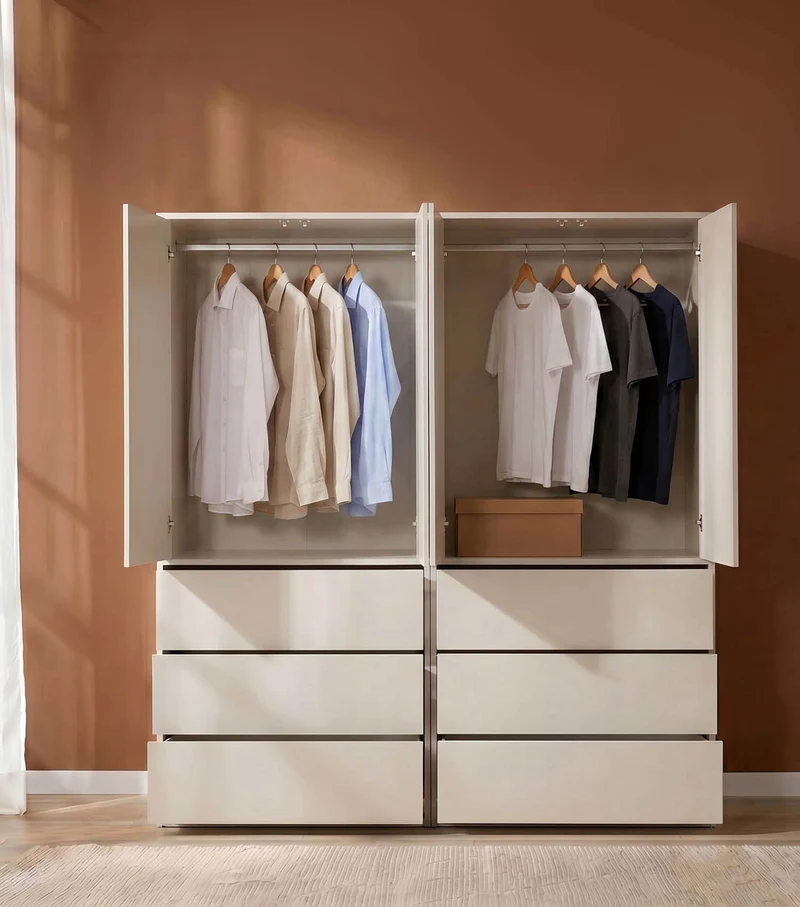 Kleiderschrank in Kaschmir-Beige 'Robe'
