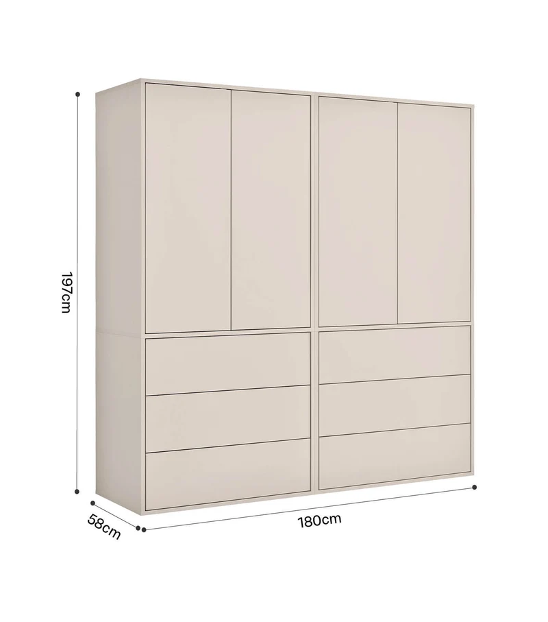 Kleiderschrank in Kaschmir-Beige 'Robe'