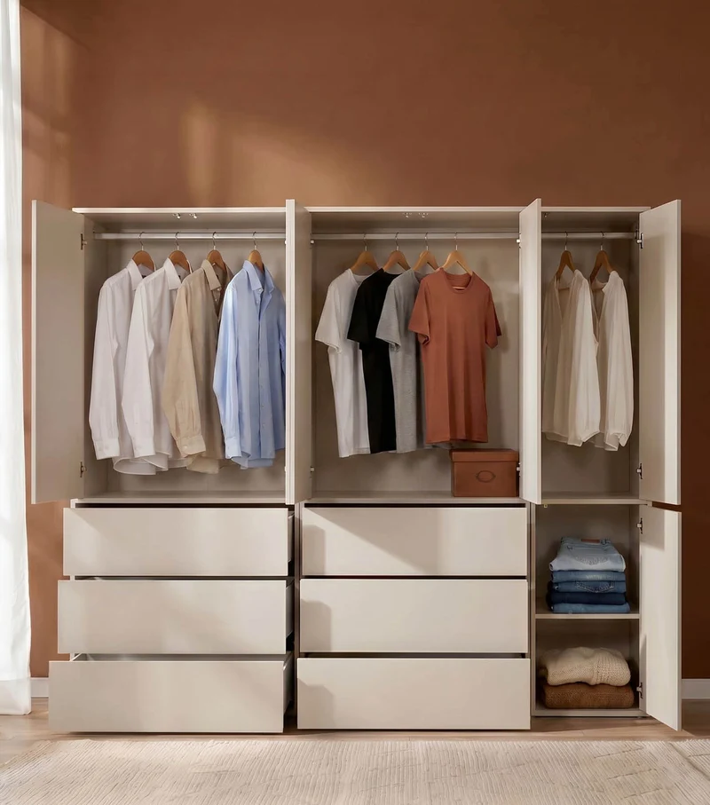 Kleiderschrank in Kaschmir-Beige 'Robe'
