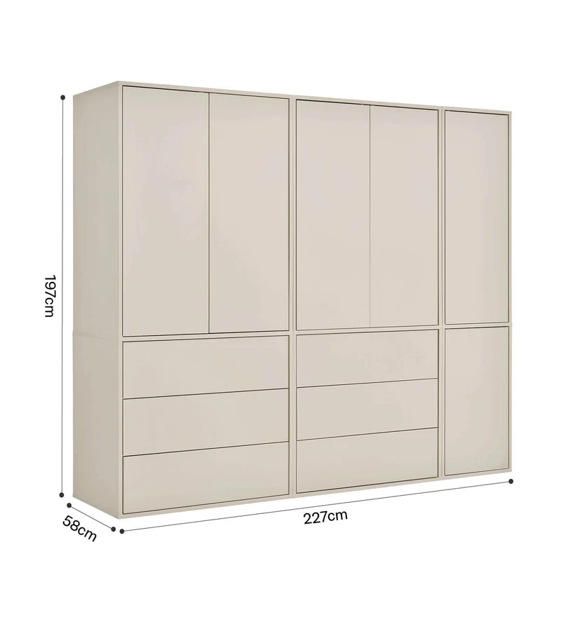 Kleiderschrank in Kaschmir-Beige 'Robe'