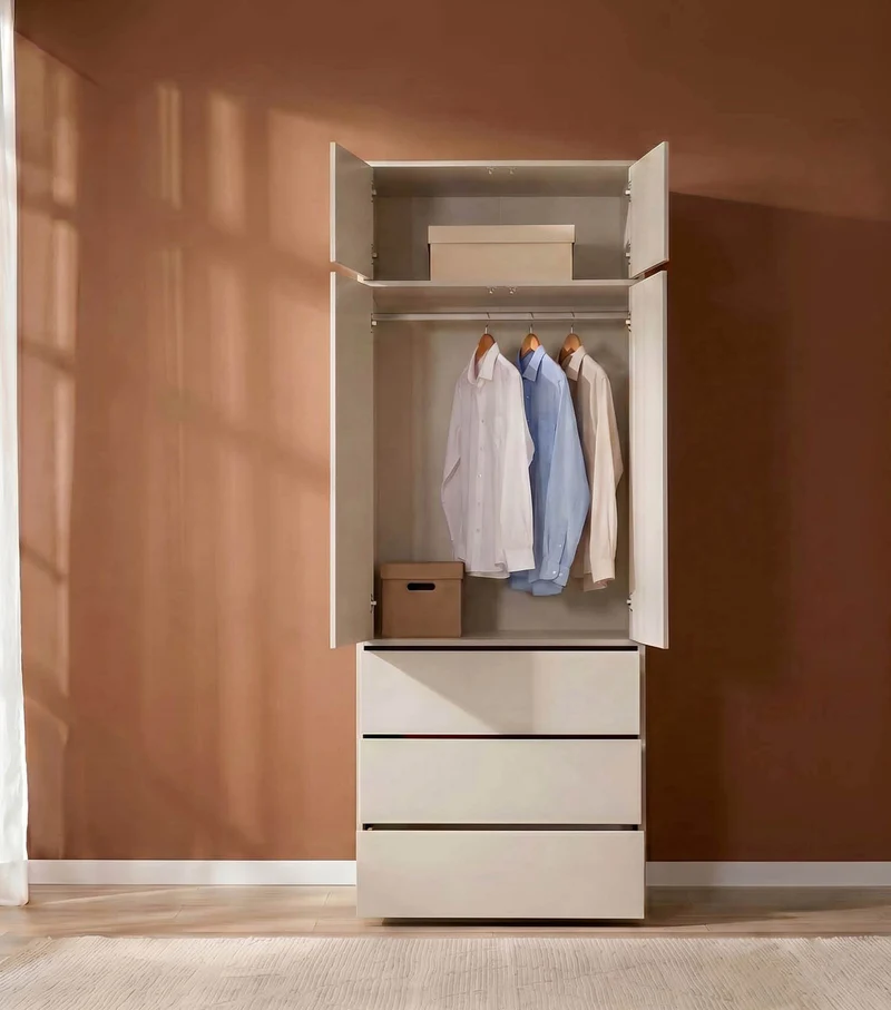 Kleiderschrank in Kaschmir-Beige 'Robe'