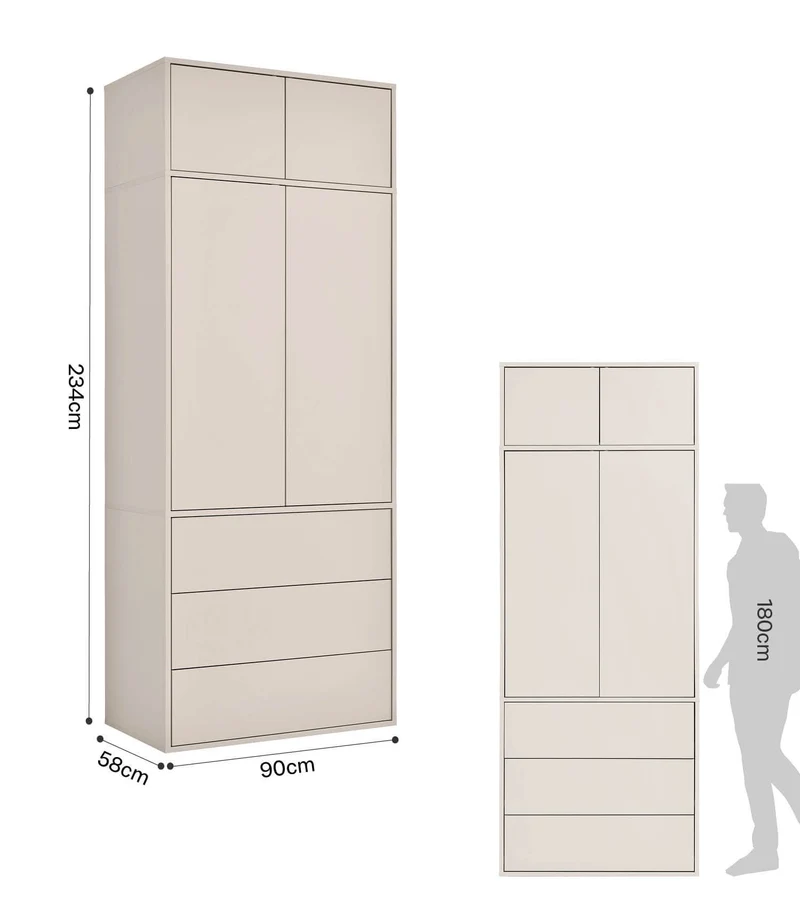 Kleiderschrank in Kaschmir-Beige 'Robe'