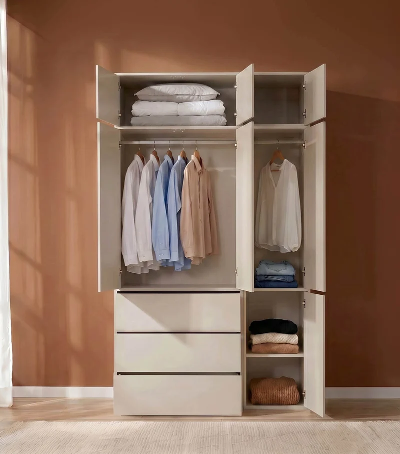 Kleiderschrank in Kaschmir-Beige 'Robe'