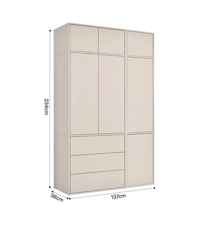 Kleiderschrank in Kaschmir-Beige 'Robe'
