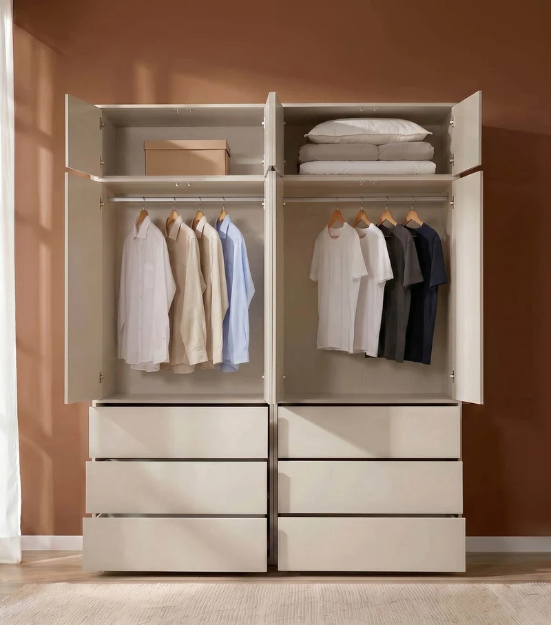 Kleiderschrank in Kaschmir-Beige 'Robe'