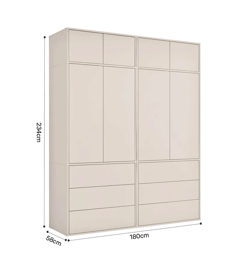 Kleiderschrank in Kaschmir-Beige 'Robe'