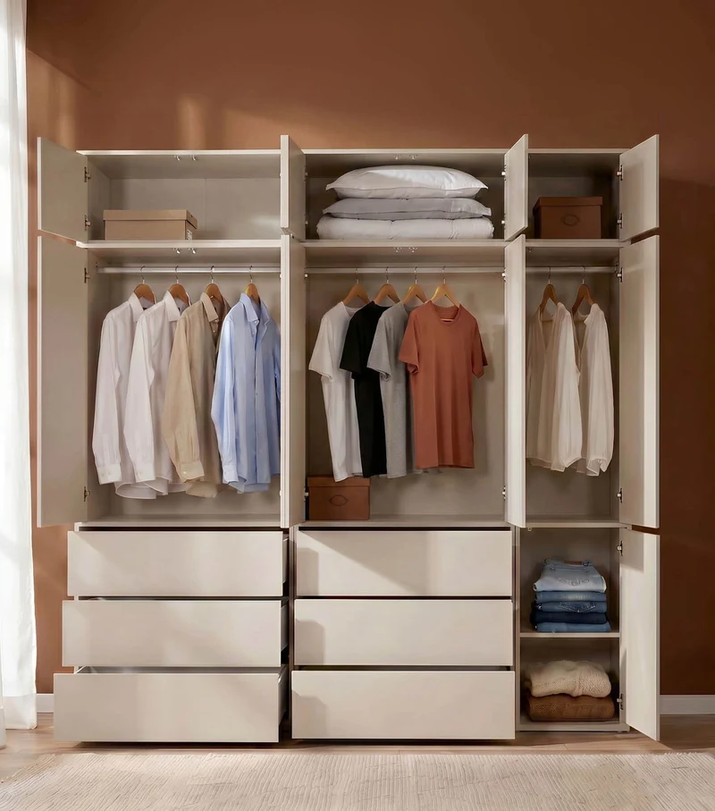 Kleiderschrank in Kaschmir-Beige 'Robe'