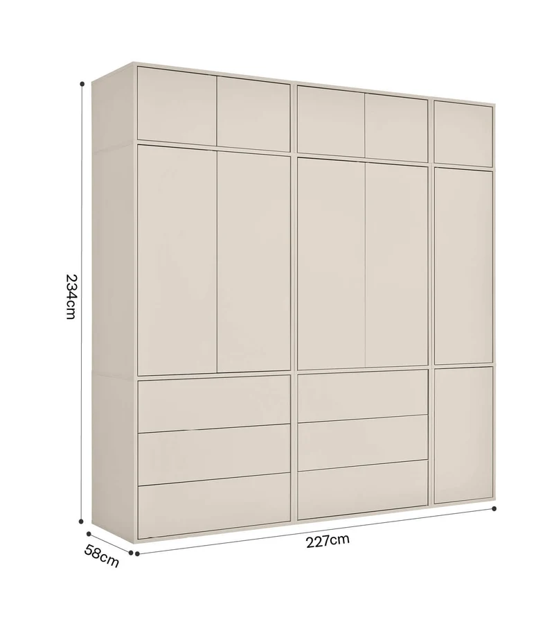 Kleiderschrank in Kaschmir-Beige 'Robe'