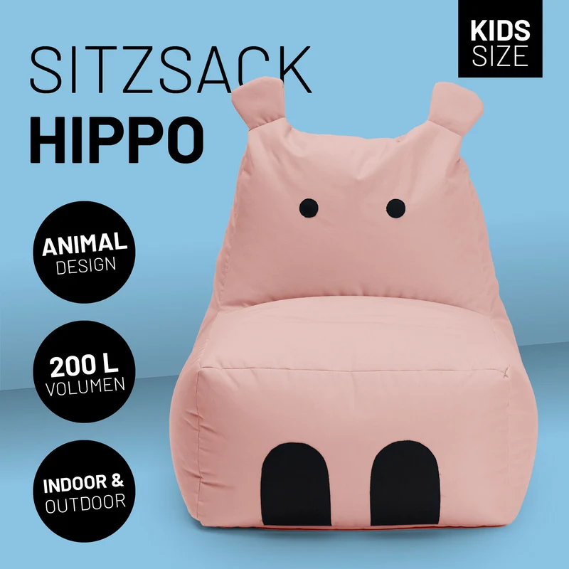Kindersitzsack Hippo