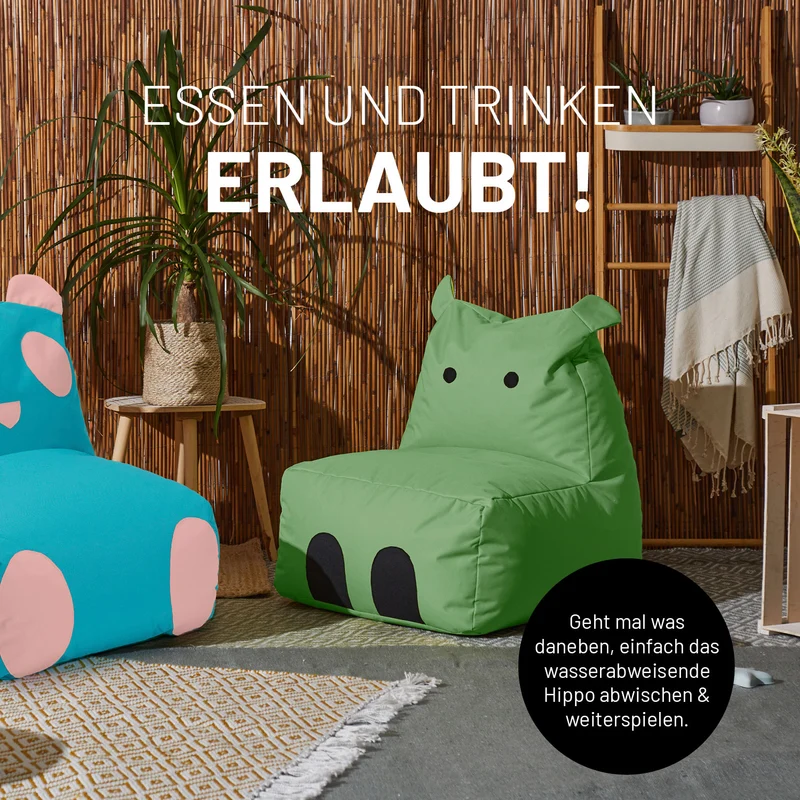 Kindersitzsack Hippo