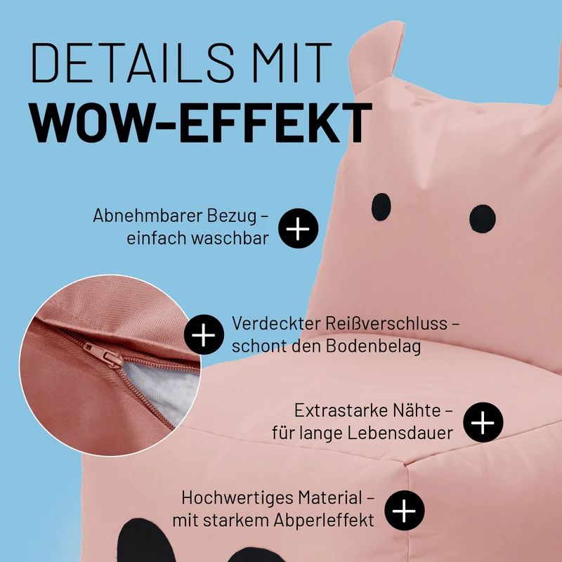 Kindersitzsack Hippo