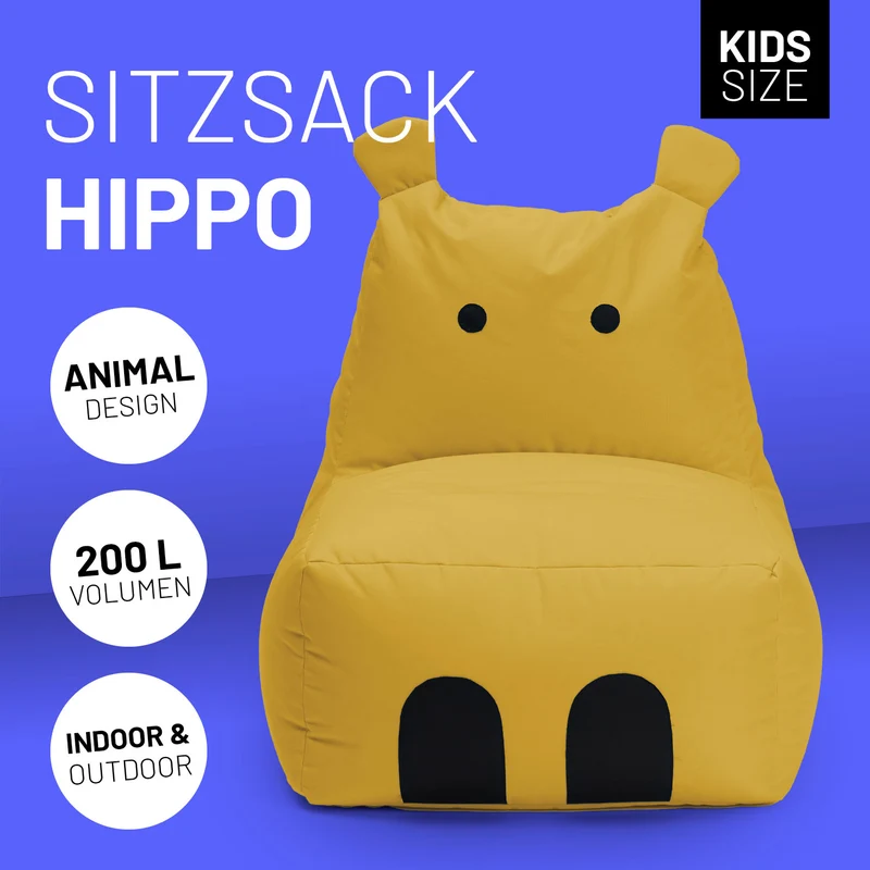 Kindersitzsack Hippo