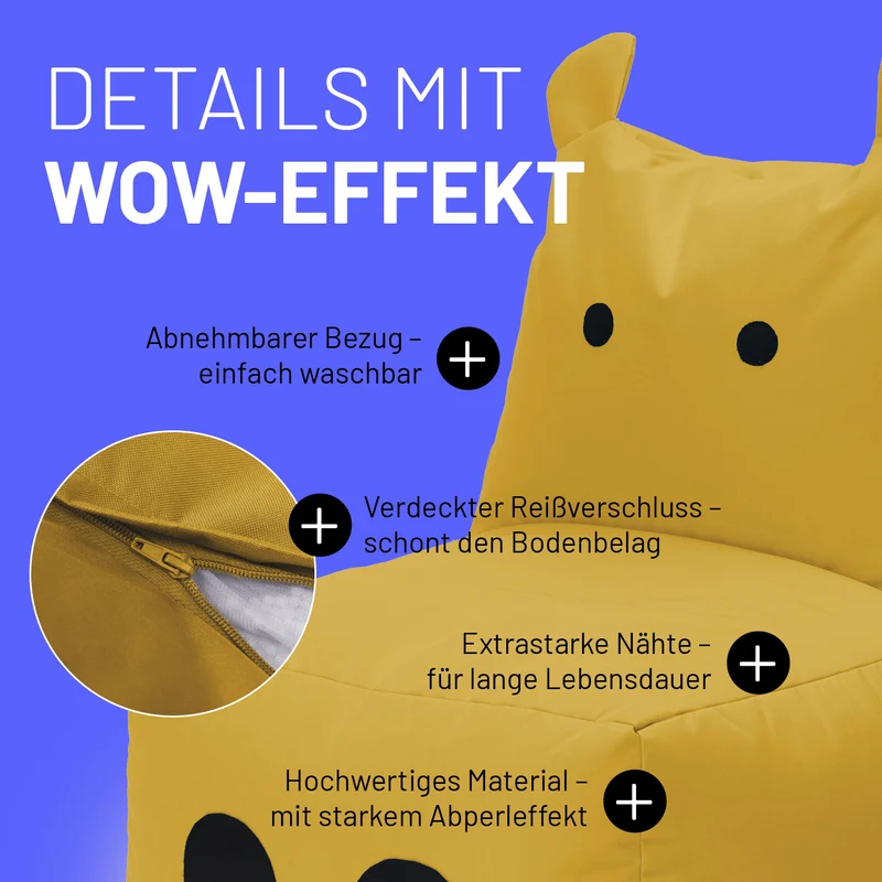 Kindersitzsack Hippo