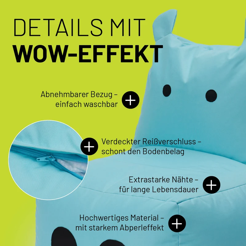 Kindersitzsack Hippo