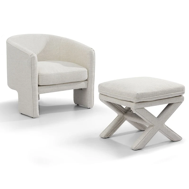 Stool - Linen Ottoman