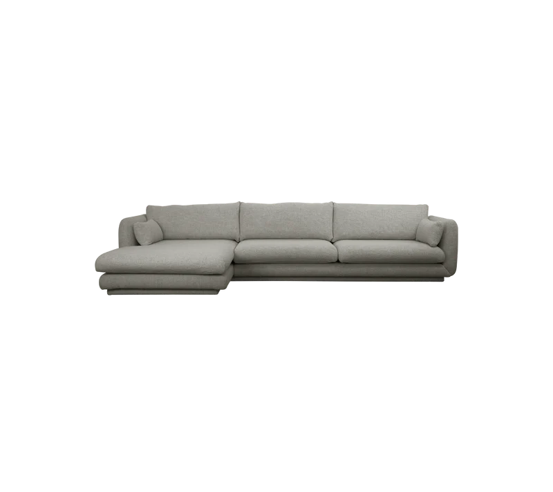 Bloom 3-seater sofa with chaise longue, right and plinth
