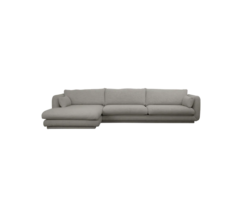 Bloom 3-seater sofa with chaise longue, right and plinth