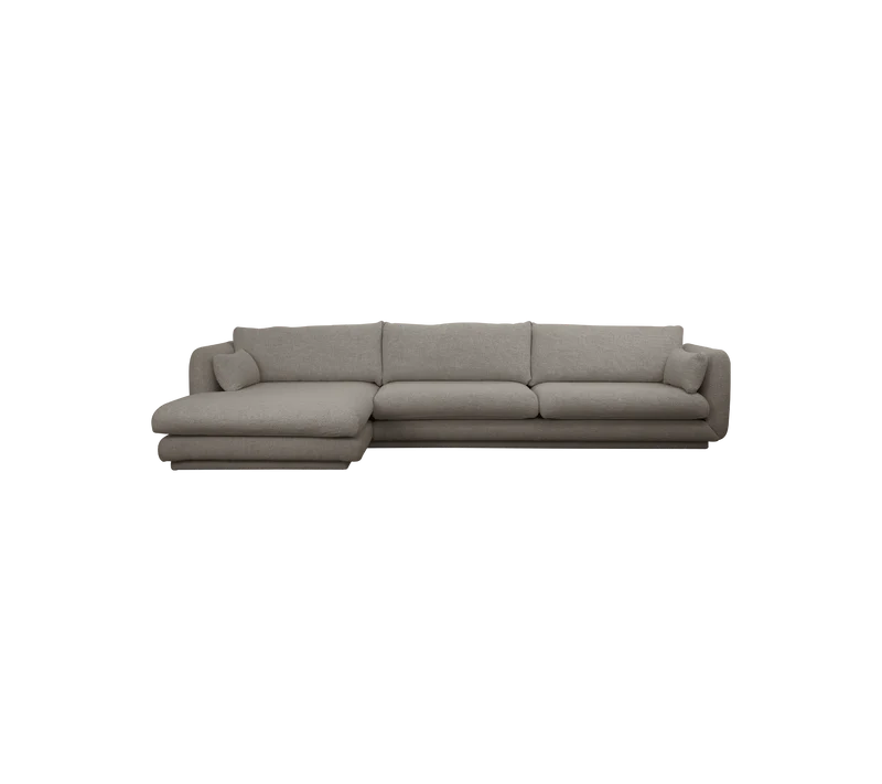 Bloom 3-seater sofa with chaise longue, right and plinth