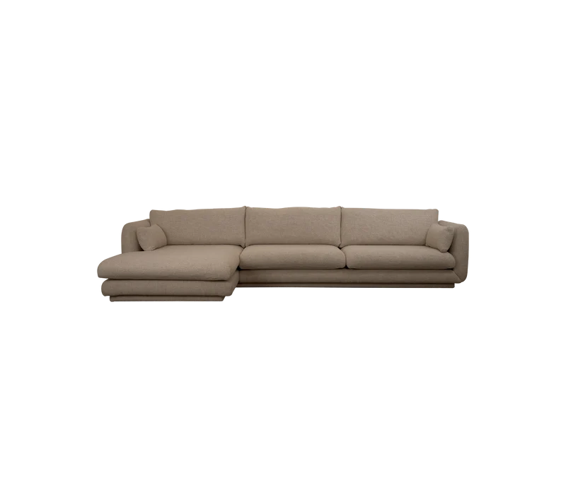 Bloom 3-seater sofa with chaise longue, right and plinth